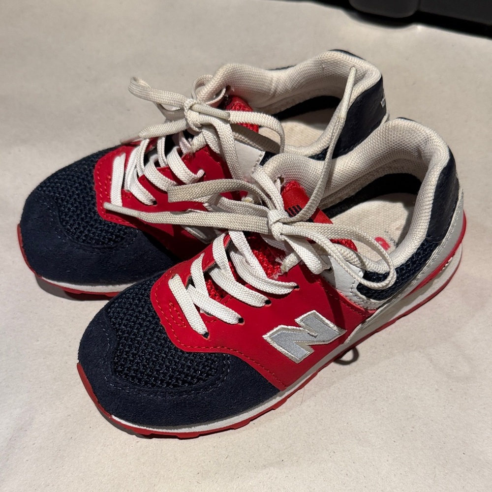 New Balance Kids Navy and Red Sneakers